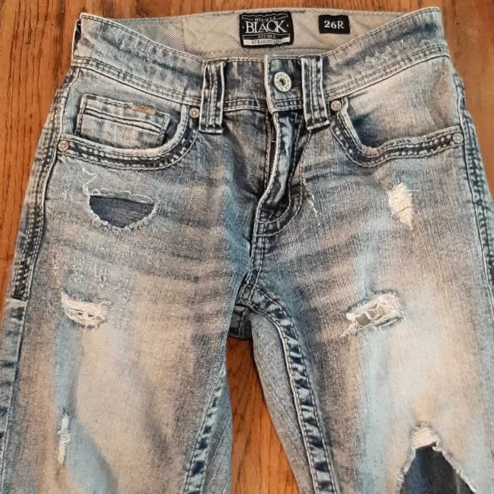 Buckle Black Fit 3 26R Straight Leg Distressed Jeans